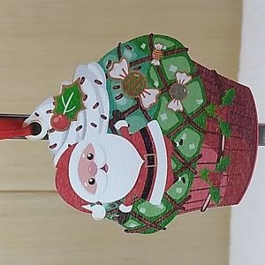 Bucherry Santa Cupcake Christmas Ornament Wooden